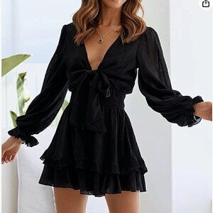 Black Tie- Front Dress Size Size XL